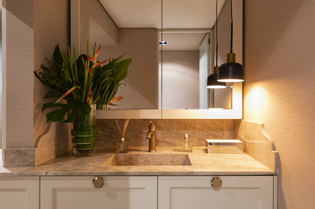 Iluminação para banheiro.