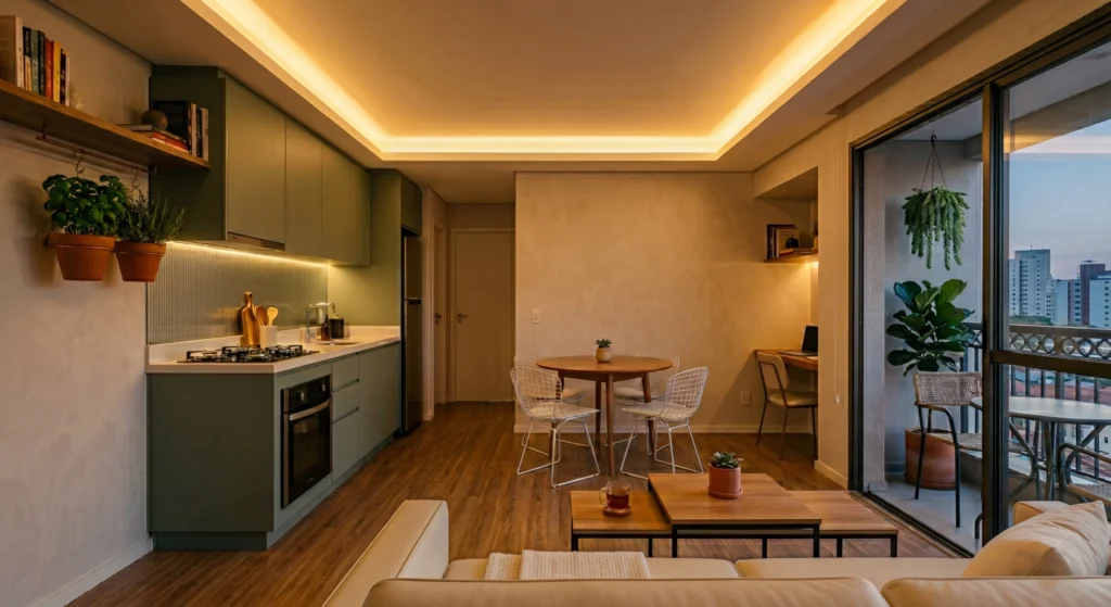 Iluminar imóveis alugados - ambientes integrados.