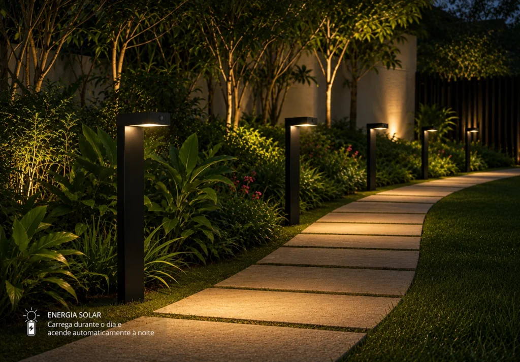 Iluminação consciente: espetos de jardim.