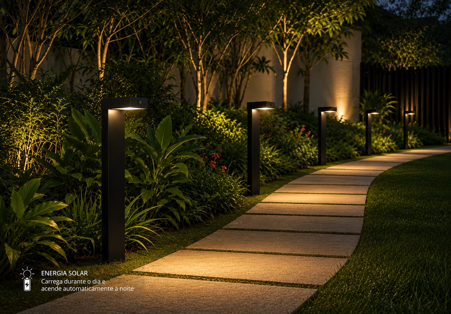 Iluminação consciente: espetos de jardim.